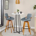 Cosmo Mid-Century 29-Inch Swivel Barstool Walnut Bamboo Grey 16 Cosmo Mid-Century 29-Inch Swivel Barstool Walnut Bamboo Grey