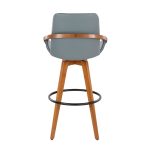 Cosmo Mid-Century 29-Inch Swivel Barstool Walnut Bamboo Grey 20 Cosmo Mid-Century 29-Inch Swivel Barstool Walnut Bamboo Grey