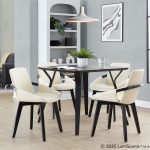 Cosmo Mid-Century Black Bamboo Cream Faux Leather Accent Chair 13 Cosmo Mid-Century Black Bamboo Cream Faux Leather Accent Chair