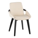 Cosmo Mid-Century Black Bamboo Cream Faux Leather Accent Chair 14 Cosmo Mid-Century Black Bamboo Cream Faux Leather Accent Chair