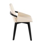 Cosmo Mid-Century Black Bamboo Cream Faux Leather Accent Chair 15 Cosmo Mid-Century Black Bamboo Cream Faux Leather Accent Chair