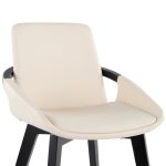 Cosmo Mid-Century Black Bamboo Cream Faux Leather Accent Chair 19 Cosmo Mid-Century Black Bamboo Cream Faux Leather Accent Chair