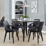 Cosmo Mid-Century Black Faux Leather Accent Chair Black Bamboo 12 Cosmo Mid-Century Black Faux Leather Accent Chair Black Bamboo