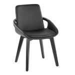 Cosmo Mid-Century Black Faux Leather Accent Chair Black Bamboo 14 Cosmo Mid-Century Black Faux Leather Accent Chair Black Bamboo