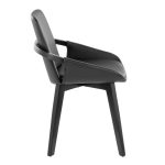 Cosmo Mid-Century Black Faux Leather Accent Chair Black Bamboo 15 Cosmo Mid-Century Black Faux Leather Accent Chair Black Bamboo