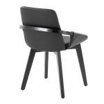 Cosmo Mid-Century Black Faux Leather Accent Chair Black Bamboo 16 Cosmo Mid-Century Black Faux Leather Accent Chair Black Bamboo
