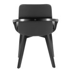 Cosmo Mid-Century Black Faux Leather Accent Chair Black Bamboo 17 Cosmo Mid-Century Black Faux Leather Accent Chair Black Bamboo