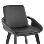 Cosmo Mid-Century Black Faux Leather Accent Chair Black Bamboo 19 Cosmo Mid-Century Black Faux Leather Accent Chair Black Bamboo
