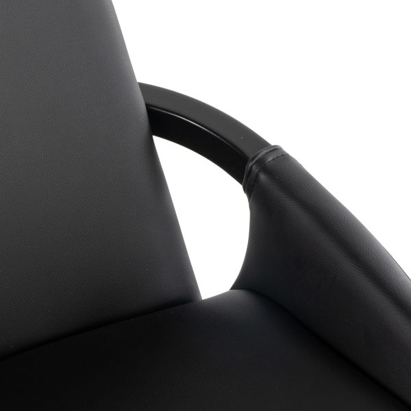 Cosmo Mid Century Black Faux Leather Accent Chair Black Bamboo 8