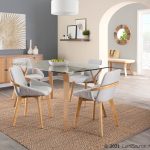 Cosmo Mid-Century Modern Bamboo and Grey Chair 14 Cosmo Mid-Century Modern Bamboo and Grey Chair
