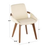 Cosmo Mid-Century Modern Bamboo and Grey Chair 23 Cosmo Mid-Century Modern Bamboo and Grey Chair