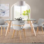 Cosmo Mid-Century Modern Bamboo and Grey Chair 13 Cosmo Mid-Century Modern Bamboo and Grey Chair