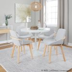 Cosmo Mid-Century Modern Bamboo and Grey Chair 16 Cosmo Mid-Century Modern Bamboo and Grey Chair