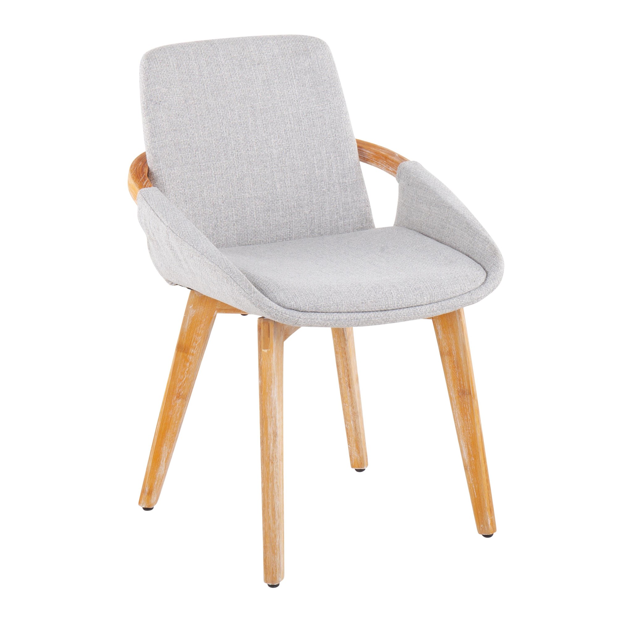 Cosmo Mid-Century Modern Bamboo and Grey Chair 5 Cosmo Mid-Century Modern Bamboo and Grey Chair - Image 5