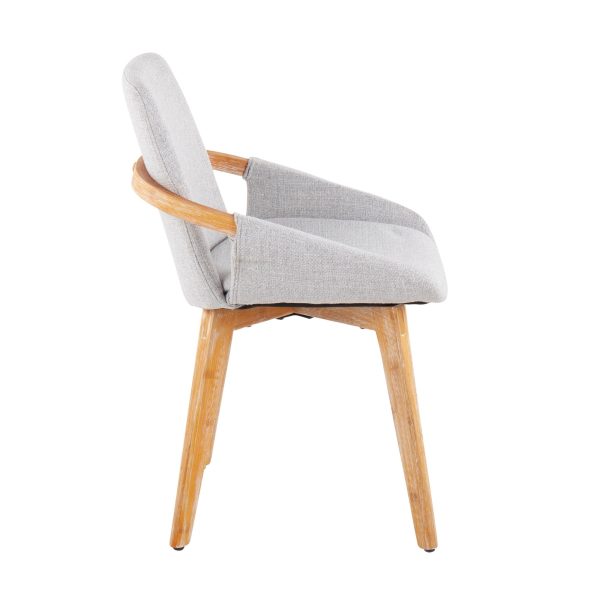 Cosmo Mid Century Modern Bamboo and Grey Chair 5