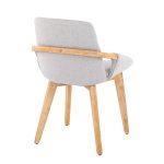 Cosmo Mid-Century Modern Bamboo and Grey Chair 19 Cosmo Mid-Century Modern Bamboo and Grey Chair