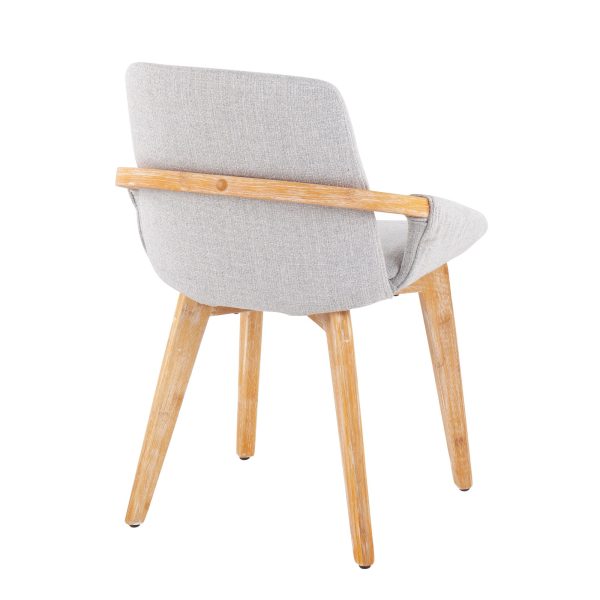 Cosmo Mid Century Modern Bamboo and Grey Chair 6