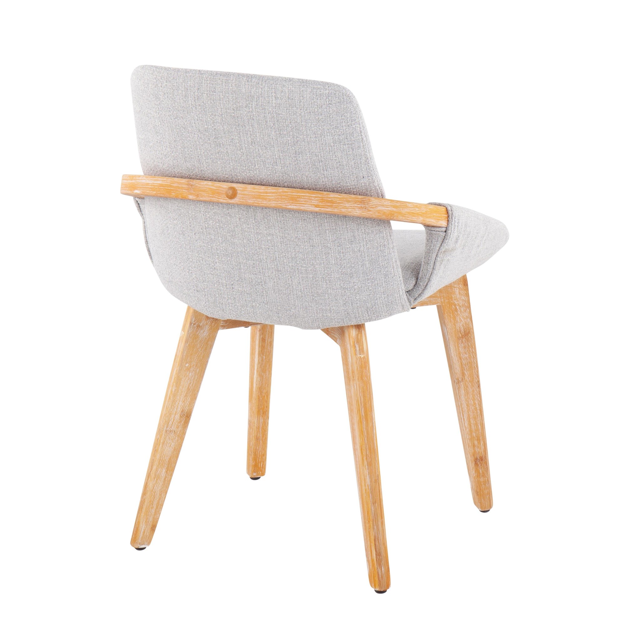 Cosmo Mid-Century Modern Bamboo and Grey Chair 7 Cosmo Mid-Century Modern Bamboo and Grey Chair - Image 7