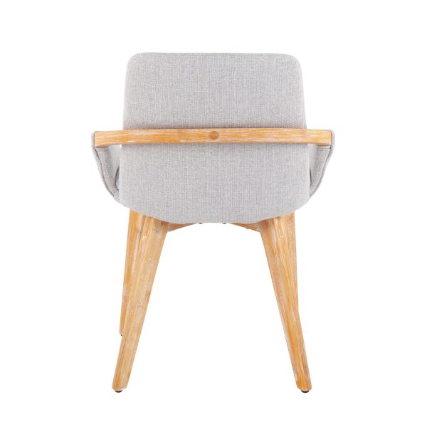 Cosmo Mid Century Modern Bamboo and Grey Chair 7