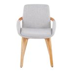 Cosmo Mid-Century Modern Bamboo and Grey Chair 21 Cosmo Mid-Century Modern Bamboo and Grey Chair