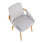 Cosmo Mid-Century Modern Bamboo and Grey Chair 22 Cosmo Mid-Century Modern Bamboo and Grey Chair