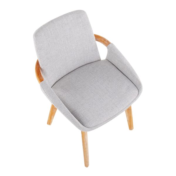 Cosmo Mid Century Modern Bamboo and Grey Chair 9