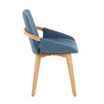 Cosmo Mid-Century Modern Blue Fabric Accent Chair Bamboo Frame 14 Cosmo Mid-Century Modern Blue Fabric Accent Chair Bamboo Frame