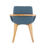 Cosmo Mid-Century Modern Blue Fabric Accent Chair Bamboo Frame 16 Cosmo Mid-Century Modern Blue Fabric Accent Chair Bamboo Frame