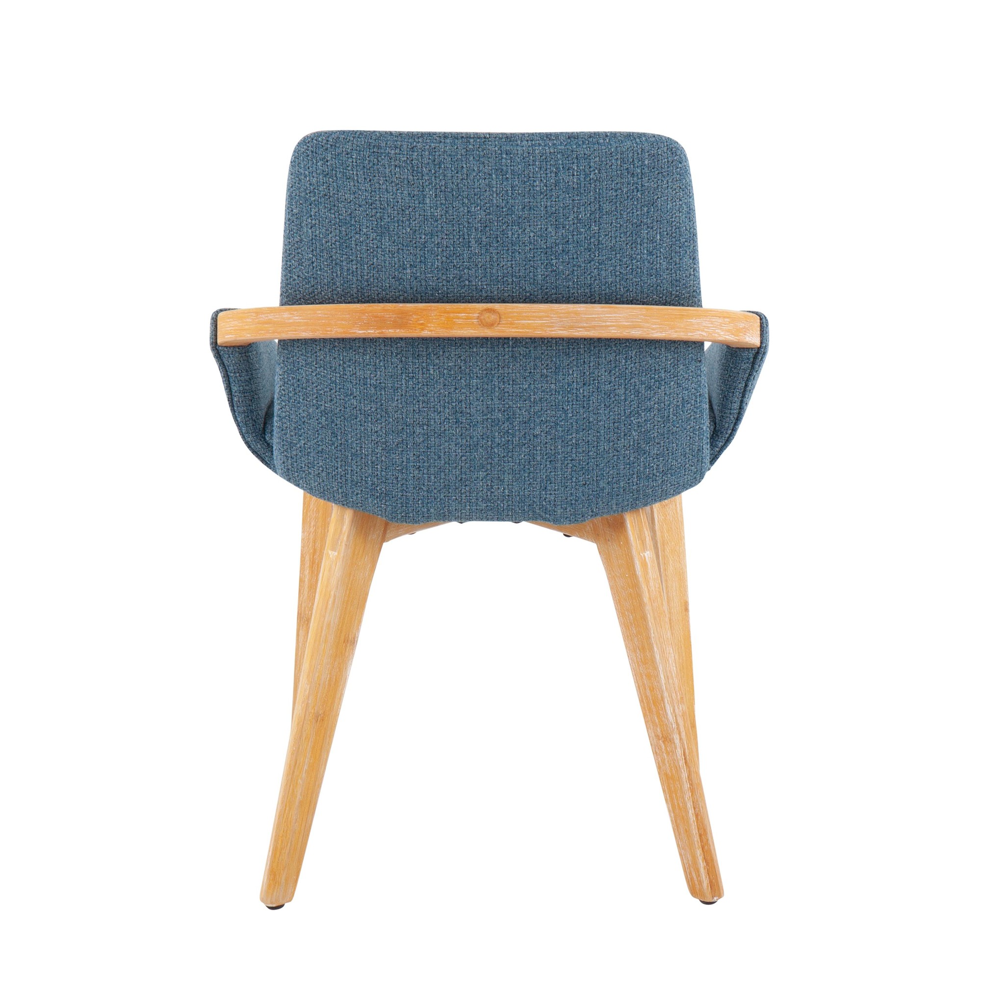 Cosmo Mid-Century Modern Blue Fabric Accent Chair Bamboo Frame 6 Cosmo Mid-Century Modern Blue Fabric Accent Chair Bamboo Frame - Image 6