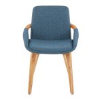 Cosmo Mid-Century Modern Blue Fabric Accent Chair Bamboo Frame 17 Cosmo Mid-Century Modern Blue Fabric Accent Chair Bamboo Frame
