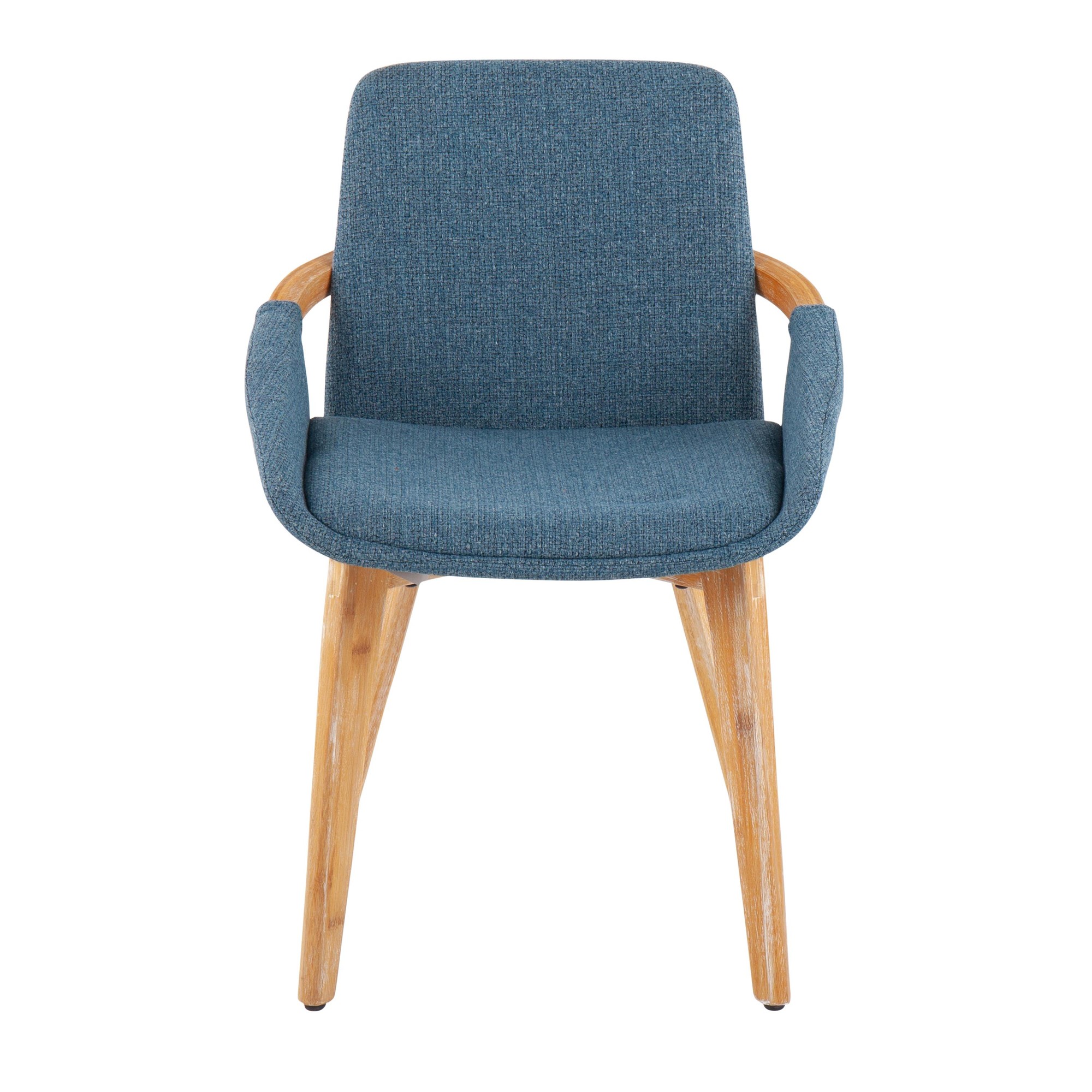Cosmo Mid-Century Modern Blue Fabric Accent Chair Bamboo Frame 7 Cosmo Mid-Century Modern Blue Fabric Accent Chair Bamboo Frame - Image 7