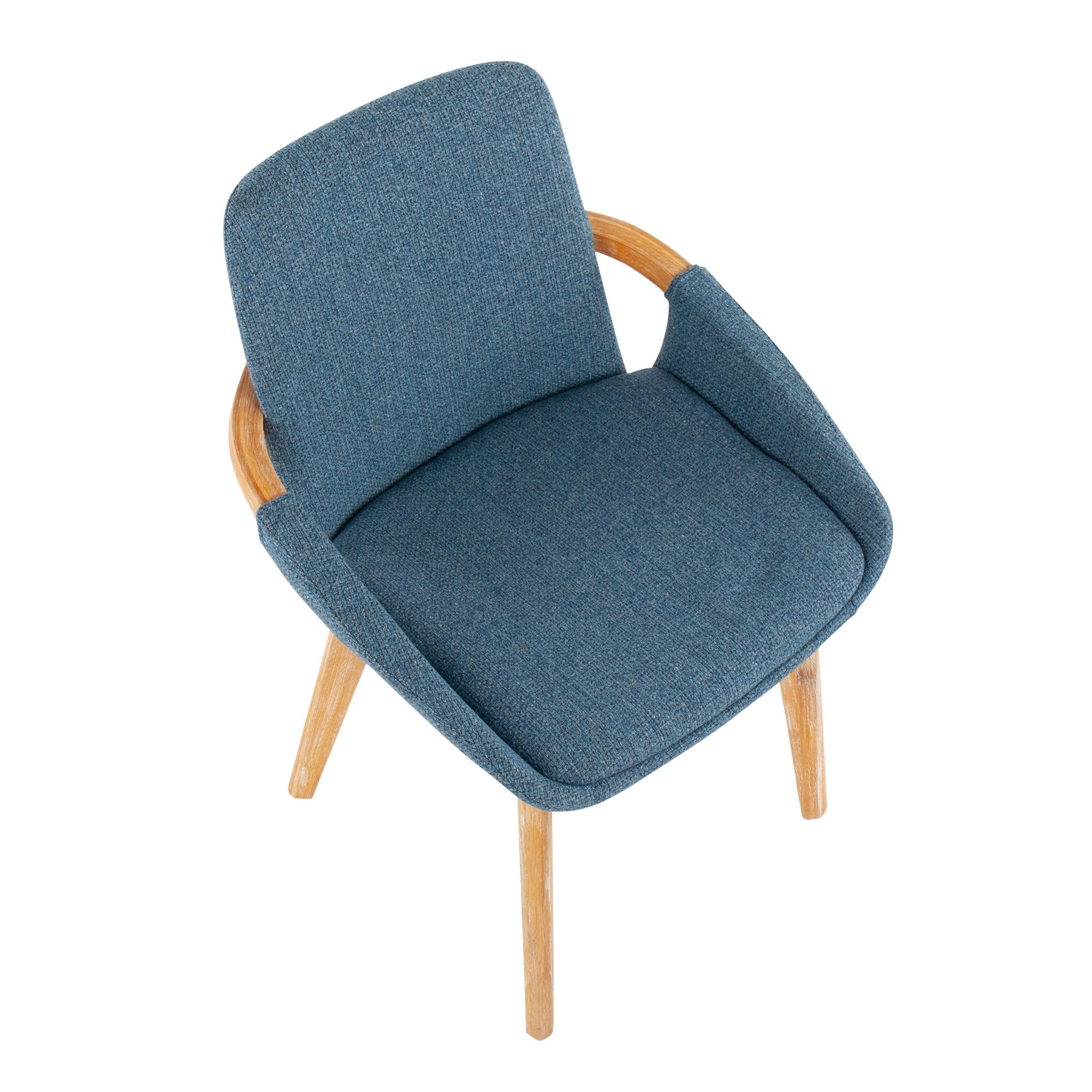 Cosmo Mid-Century Modern Blue Fabric Accent Chair Bamboo Frame 8 Cosmo Mid-Century Modern Blue Fabric Accent Chair Bamboo Frame - Image 8