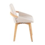 Cosmo Mid-Century Modern Natural Bamboo and Cream Accent Chair 18 Cosmo Mid-Century Modern Natural Bamboo and Cream Accent Chair