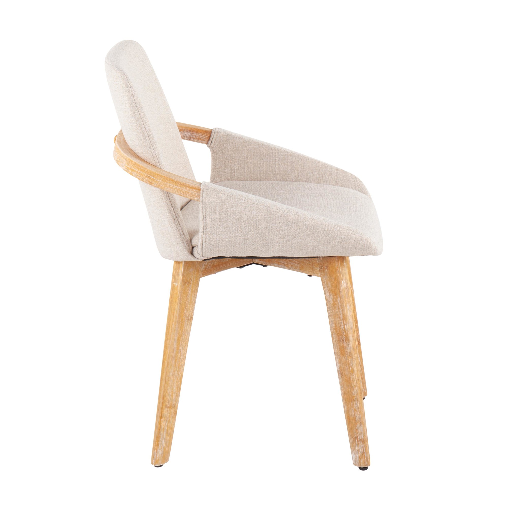 Cosmo Mid-Century Modern Natural Bamboo and Cream Accent Chair 6 Cosmo Mid-Century Modern Natural Bamboo and Cream Accent Chair - Image 6
