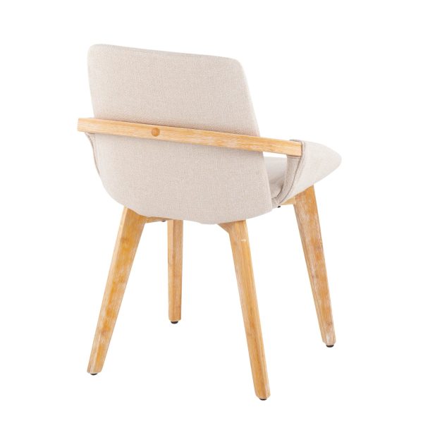 Cosmo Mid Century Modern Natural Bamboo and Cream Accent Chair 6