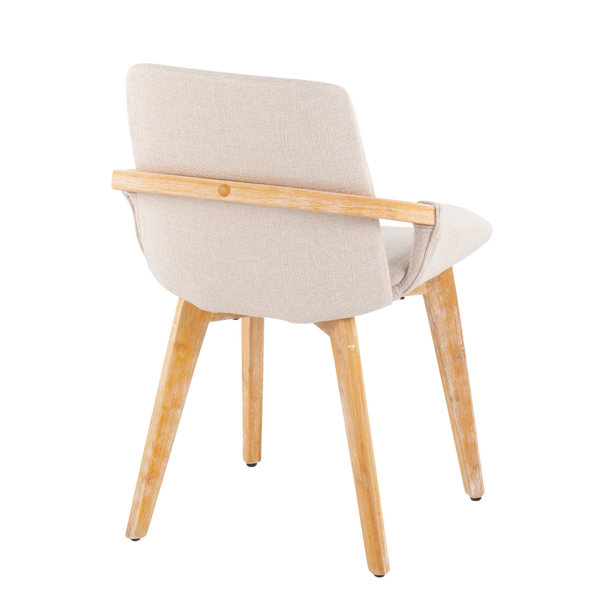 Cosmo Mid-Century Modern Natural Bamboo and Cream Accent Chair 7 Cosmo Mid-Century Modern Natural Bamboo and Cream Accent Chair - Image 7