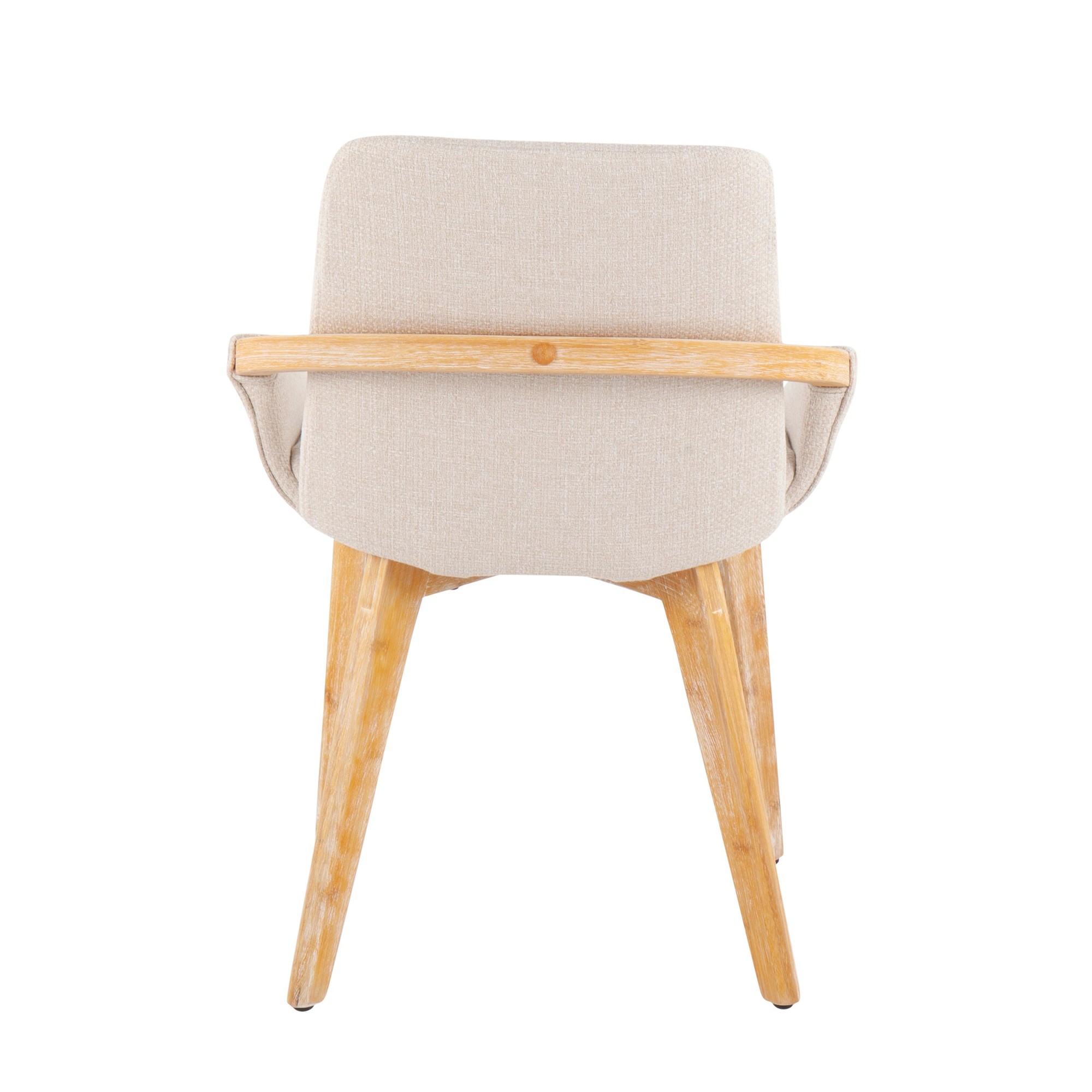 Cosmo Mid-Century Modern Natural Bamboo and Cream Accent Chair 8 Cosmo Mid-Century Modern Natural Bamboo and Cream Accent Chair - Image 8