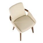 Cosmo Mid-Century Modern Walnut and Cream Faux Leather Chair 23 Cosmo Mid-Century Modern Walnut and Cream Faux Leather Chair