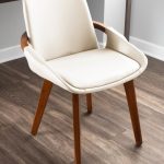 Cosmo Mid-Century Modern Walnut and Cream Faux Leather Chair 14 Cosmo Mid-Century Modern Walnut and Cream Faux Leather Chair