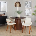 Cosmo Mid-Century Modern Walnut and Cream Faux Leather Chair 16 Cosmo Mid-Century Modern Walnut and Cream Faux Leather Chair