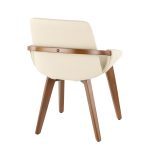 Cosmo Mid-Century Modern Walnut and Cream Faux Leather Chair 20 Cosmo Mid-Century Modern Walnut and Cream Faux Leather Chair
