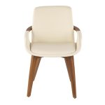 Cosmo Mid-Century Modern Walnut and Cream Faux Leather Chair 22 Cosmo Mid-Century Modern Walnut and Cream Faux Leather Chair