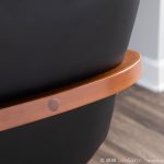 Cosmo Mid-Century Walnut and Black Faux Leather Chair 16 Cosmo Mid-Century Walnut and Black Faux Leather Chair