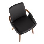 Cosmo Mid-Century Walnut and Black Faux Leather Chair 24 Cosmo Mid-Century Walnut and Black Faux Leather Chair