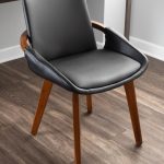 Cosmo Mid-Century Walnut and Black Faux Leather Chair 15 Cosmo Mid-Century Walnut and Black Faux Leather Chair