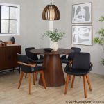 Cosmo Mid-Century Walnut and Black Faux Leather Chair 17 Cosmo Mid-Century Walnut and Black Faux Leather Chair