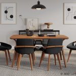 Cosmo Mid-Century Walnut and Black Faux Leather Chair 18 Cosmo Mid-Century Walnut and Black Faux Leather Chair