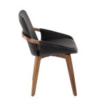 Cosmo Mid-Century Walnut and Black Faux Leather Chair 20 Cosmo Mid-Century Walnut and Black Faux Leather Chair