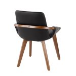 Cosmo Mid-Century Walnut and Black Faux Leather Chair 21 Cosmo Mid-Century Walnut and Black Faux Leather Chair