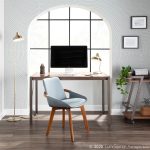 Cosmo Mid-Century Walnut and Grey Faux Leather Chair 19 Cosmo Mid-Century Walnut and Grey Faux Leather Chair